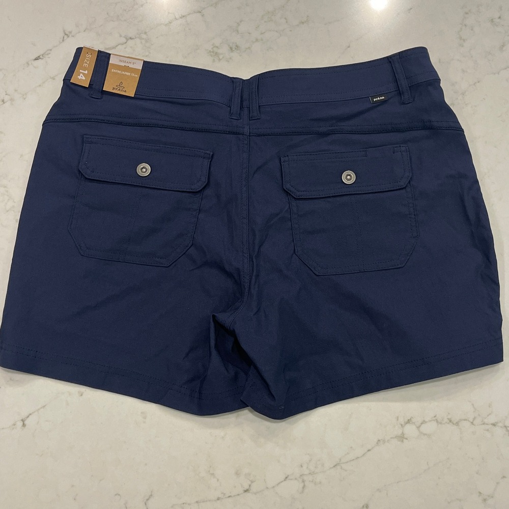 Prana NEW Womens Halle Short II Blue 14 x 5" Gorpcore Outdoor Stretch UPF Travel - Picture 4 of 11